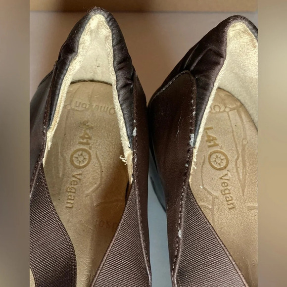 Jambu JBU J41 Wedge Heel Shoes Brown Criss-Cross Vegan Women’s Size US9.5 US9.5M - Picture 5 of 6